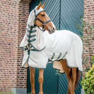 Couverture anti-mouches Rambo Hoody Chalk HORSEWARE - Chemises anti-eczema